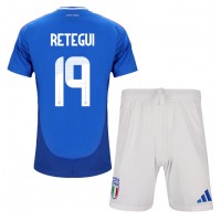 Camisa de time de futebol Itália Mateo Retegui #19 Replicas 1º Equipamento Infantil Europeu 2024 Manga Curta (+ Calças curtas)